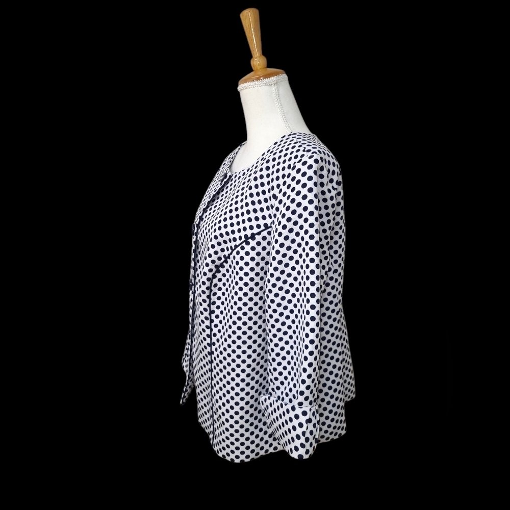 DANILLO BLAZER WOMENS SIZE 16W BLUE WHITE POLKA-DOT - Picture 5 of 11